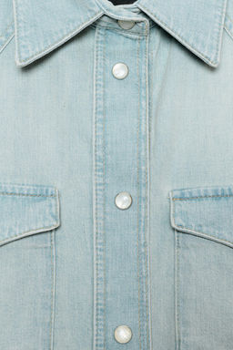 WASHED DENIM SHIRT ZW COLLECTION - Zara фото 8