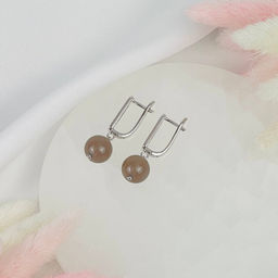 Серьги из серого Агата