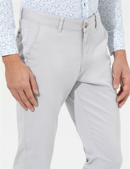 A__k Gri Slim Fit Kanvas Pantolon