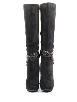 02-1407R-600Y1 4BC07F Сапоги женские (натуральная замша, натуральный мех (евромех))