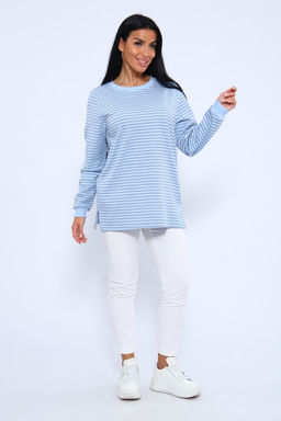 Свитшот 375709 в полоску повседневный трикотажный