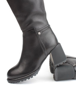 02-FI915-1M BLACK Сапоги зимние женские (натуральная кожа, байка, натуральный мех)