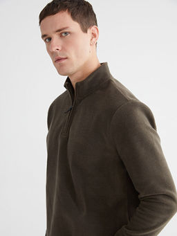 Dik Yaka Polar Erkek Sweatshirt