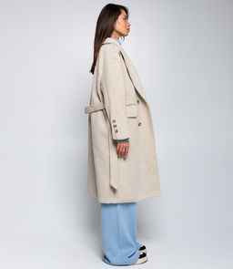 Пальто #КТ9918 (1), светло-бежевый