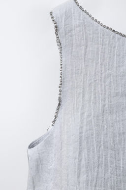 CRINKLE-EFFECT SATIN TOP - Zara фото 3