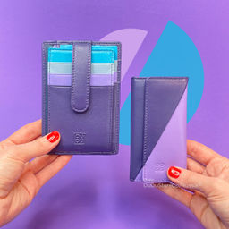 Итальянский кожаный кардхолдер DuDu серии Timor | лиловый - Dudubags фото 7