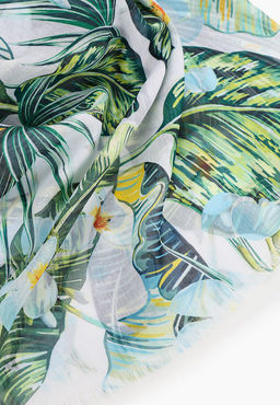 Палантин из вискозы с флористическим принтом