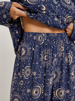 31204250128 Комплект жен.((1)блузка и (2)брюки) Michalina темно-синий - Infinity Lingerie фото 3