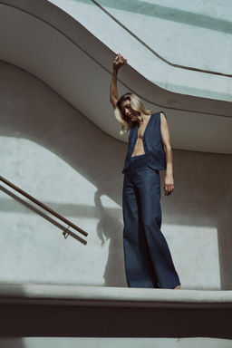 ZW COLLECTION STRAIGHT HIGH-WAIST JEANS - Zara фото 2