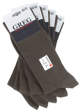 Носки мужские (в упаковке 5 пар) GREG G-12/15 т.хаки