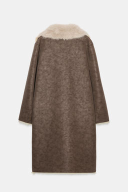 REVERSIBLE DOUBLE-FACED FAUX FUR COAT - Zara фото 7