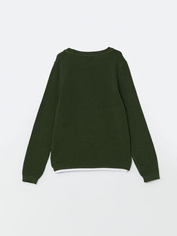 Bisiklet Yaka Dokulu Erkek ?ocuk Triko Kazak