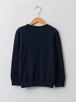 Bisiklet Yaka Desenli Uzun Kollu Erkek ?ocuk ?nce Triko Kazak - Waikiki фото 2