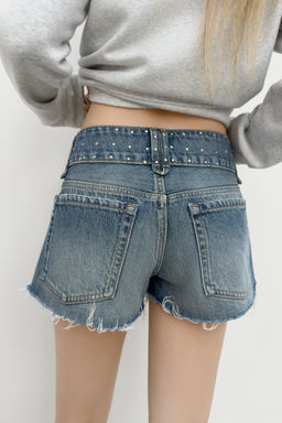 SHORTS MINI DENIM TRF TACHAS / ?ndigo - Zara фото 5