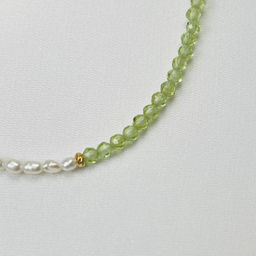 Браслет из Хризолита и Жемчуга 16,5 см +