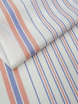 Холст полотенечный Узкая полоска цв.лососевый/синий, ш.0.5м, лен-30%, хл-70%, 140гр/м.кв