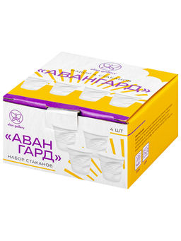 Набор стаканов 4 пр 80 мл 6,5*6,5*6 см Авангард, фарфор - Elan gallery фото 5