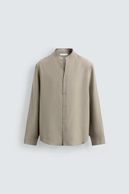 CAMISA FLUIDA CUELLO TIRA / Piedra - Zara фото 6