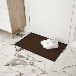 Коврик придверный влаговпитывающий, ребристый, «Стандарт», 50×80 см, коричневый
