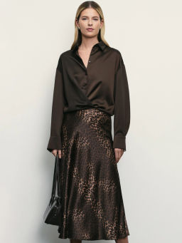 Атласная юбка с принтом / Zarina  фото 2