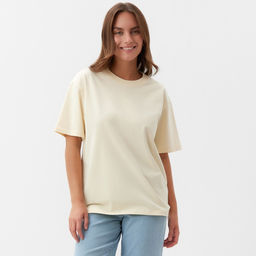 Футболка женская KAFTAN: Basic line, молочная размер 44-46