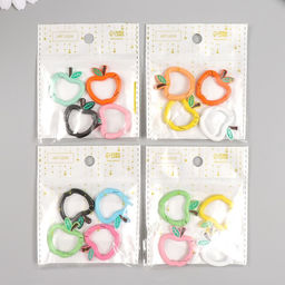 Цена за 4 шт. Карабин металл Яблочко с веточкой МИКС 3х2,7 см - Арт узор фото 5