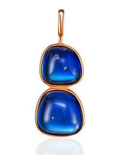Оригинальная подвеска Копенгаген с тонированным синим янтарём