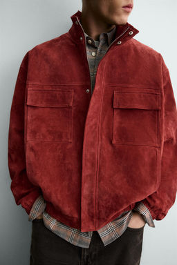 RELAXED FIT LEATHER JACKET - Zara фото 7