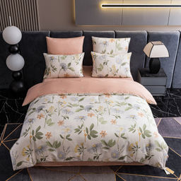 Комплект постельного белья Люкс Сатин 100% хлопок A353 Евро 4 Наволочки