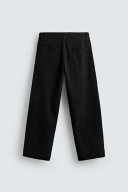 TEXTURED STRAIGHT-LEG TROUSERS - Zara фото 8
