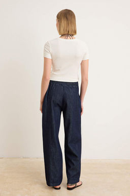 Koyu Mavi Yuksek Bel Barrel Jeans TWOSS26JE00328 - Trendyolmilla фото 4