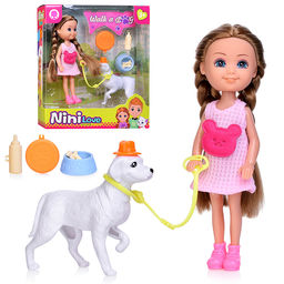 Кукла с аксессуарами "Ника с собачкой" в коробке