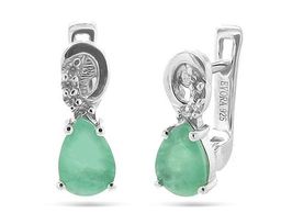 Серьги из серебра изумруд, Алена