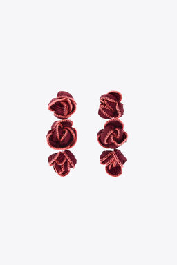 CONTRAST FLOWER FABRIC EARRINGS - Zara фото 2