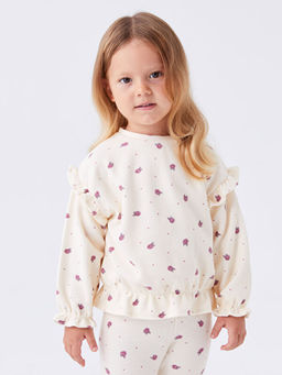 Bisiklet Yaka Uzun Kollu K?z Bebek Sweatshirt