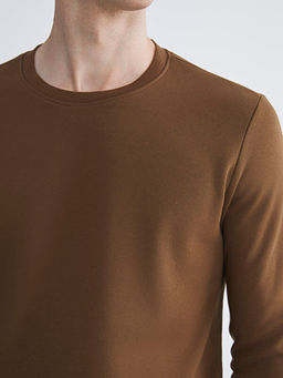 Bisiklet Yaka Erkek Kal?n Sweatshirt