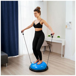 Полусфера BOSU гимнастическая ONLYTOP, массажная, с насосом, 58×25 см, синяя