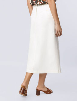 Юбка-миди из хлопка с разрезом VILATTE