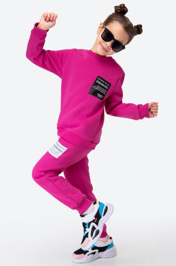 Теплый костюм для девочки из футера с начесом Bonito  фото 23