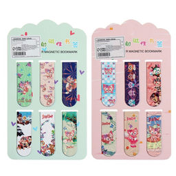 Набор закладок для книг магнитных 6 штук, Зверушки, МИКС