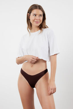 TRENDYOLMILLA Cok Renkli 5li Paket Fitilli Tanga Orme Kulot THMSS24KU00045  фото 22