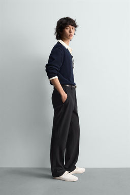 JERSEY RELAXED FIT CUELLO PICO / Marino - Zara фото 4