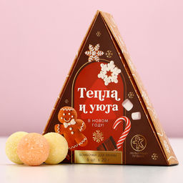 Бомбочки для ванны Тепла и уюта в Новом году, 6?20 г, аромат имбирный пряник, Чистое счастье