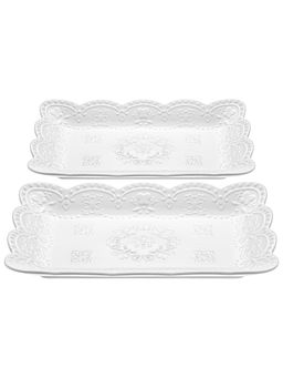 Набор блюд д/сервировки 2 пр. 25*16,5*2,5 см + 30,5*20*3 см, прямоуголные,фарфор - Elan gallery фото 4