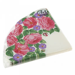 Салфетки бумажные "Art Bouquet Rondo" д32см, 3-х слойные, 12 штук в упаковке, 100% целлюлоза, "Розы" (Россия)