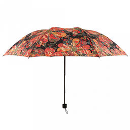 Зонт механический Марта Ромашка ткань эпонж (полиэстер), 8 лучей, д/купола 96см, 3 сложения, 24см в сложенном виде, обрезиненная ручка, 275гр (Китай) - Домашняя мода фото 2