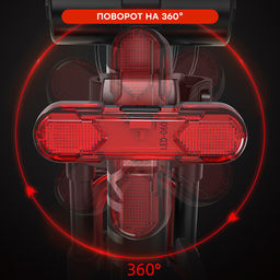 Фонарь задний COMIRON TA10 корпус: ABS, IPX5; свет: COB(5LED), 80lm; аккум: 220mAh, USB; четыре режима, поворотный на 360С. /уп 120/240/ - Галеонтрейд фото 13