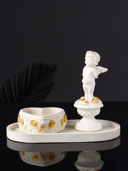 Набор: фигурка Ангел и сердце, подставка для мелочей, 12?20?10 см