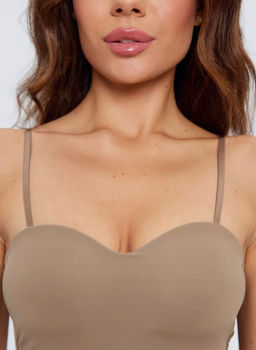 K11063 Кроп-топ с чашками БЕЖЕВЫЙ