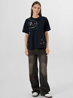 Футболка женская новогодняя черная с надписью Люмос максима - Mark formelle фото 3